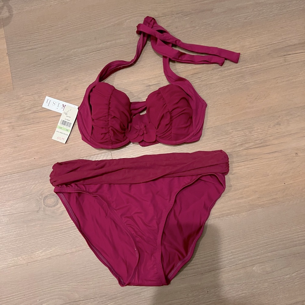 New Kish Mesh Petals Swim Size 34B Small